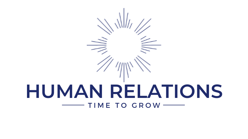 Human relations logo time to grow blau